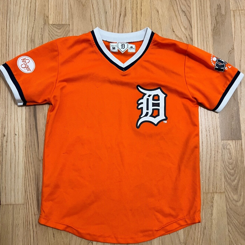 Detroit Tigers Kids Club Jersey Youth Medium Orange Cotopaxi MLB Kroger Pullover